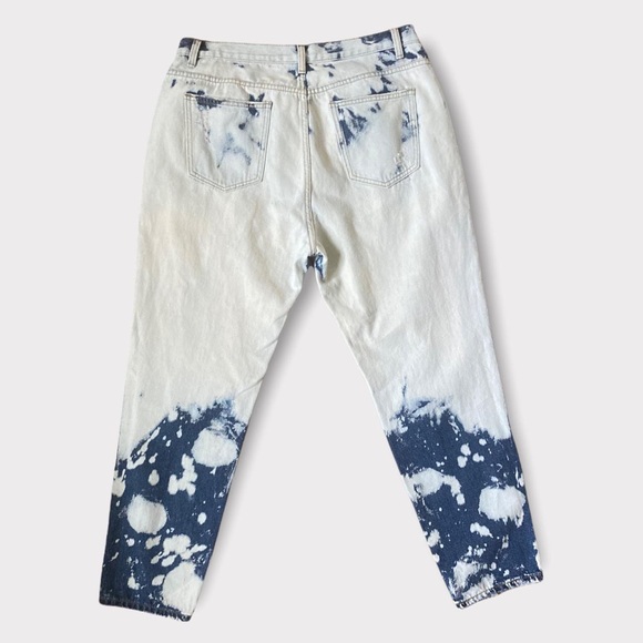 Fashion Nova Retro Bleach Distressed High Rise Skinny Denim Jean Size Large - Picture 2 of 11